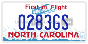 0283GS license plate in North Carolina