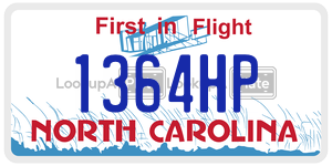 1364HP  license plate in NC