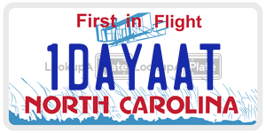 1DAYAAT  license plate in NC