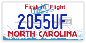 2055UF  license plate in NC