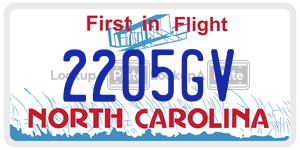 2205GV  license plate in NC