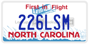 226LSM  license plate in NC