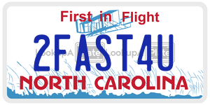 2FAST4U license plate in North Carolina