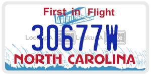 30677W license plate in North Carolina