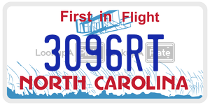 3096RT  license plate in NC