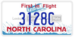 3128C  license plate in NC