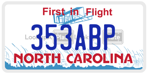 353ABP  license plate in NC