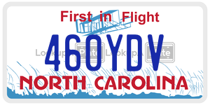 460YDV license plate in North Carolina