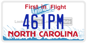 461PM license plate in North Carolina