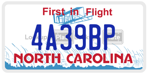 4A39BP  license plate in NC