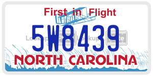 5W8439 license plate in North Carolina