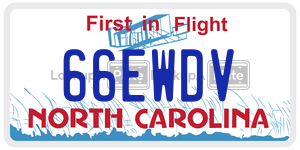 66EWDV license plate in North Carolina