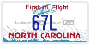 67L  license plate in NC