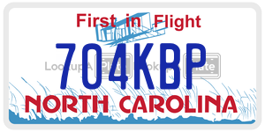 704KBP license plate in North Carolina