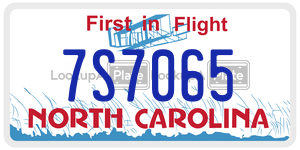 7S7065  license plate in NC