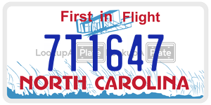 7T1647 license plate in North Carolina