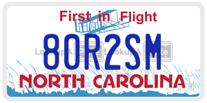 80R2SM  license plate in NC