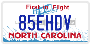 85EHDV  license plate in NC