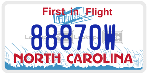 88870W  license plate in NC