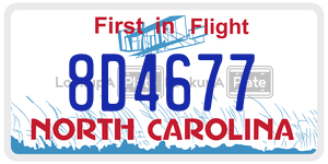 8D4677 license plate in North Carolina