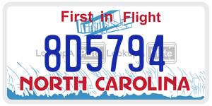 8D5794 license plate in North Carolina