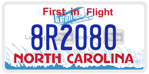 8R2080  license plate in NC