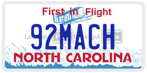 92MACH license plate in North Carolina