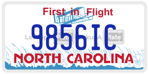 9856IC license plate in North Carolina