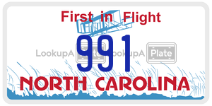 991 license plate in North Carolina