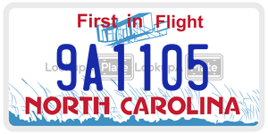 9A1105 license plate in North Carolina