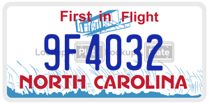 9F4032  license plate in NC