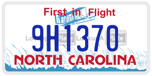 9H1370  license plate in NC