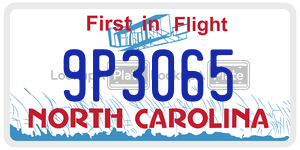 9P3065  license plate in NC