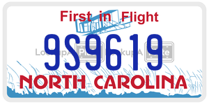 9S9619  license plate in NC