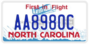 AA8980C  license plate in NC
