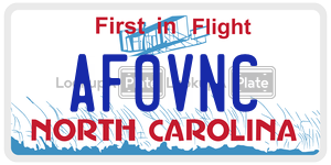 AF0VNC license plate in North Carolina