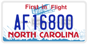 AF16800  license plate in NC