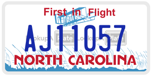 AJ11057 license plate in North Carolina