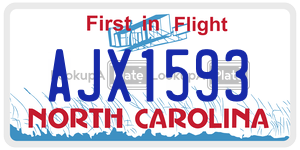 AJX1593  license plate in NC