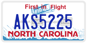 AKS5225  license plate in NC