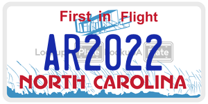 AR2022 license plate in North Carolina
