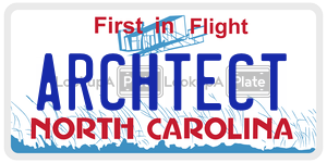 ARCHTECT license plate in North Carolina