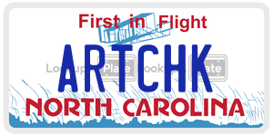 ARTCHK  license plate in NC