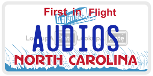 AUDI0S license plate in North Carolina