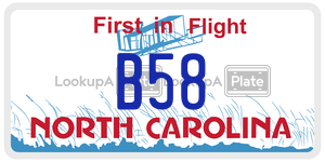 B58 license plate in North Carolina