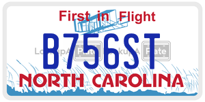 B756ST  license plate in NC