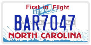 BAR7047  license plate in NC