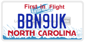 BBN9UK license plate in North Carolina