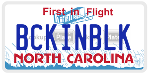 BCKINBLK  license plate in NC