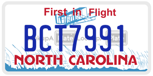 BCT7991 license plate in North Carolina